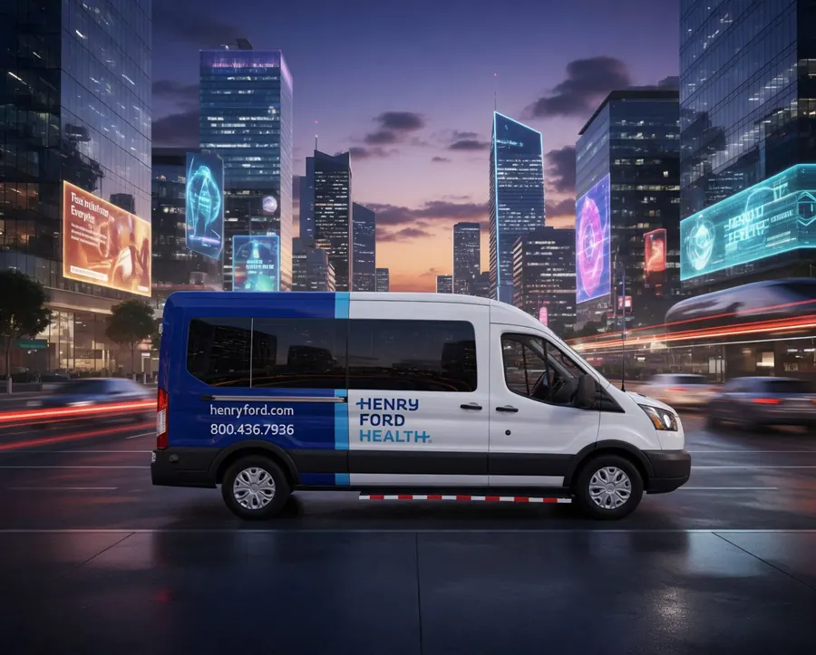 Henry Ford Health mobile clinic van in city