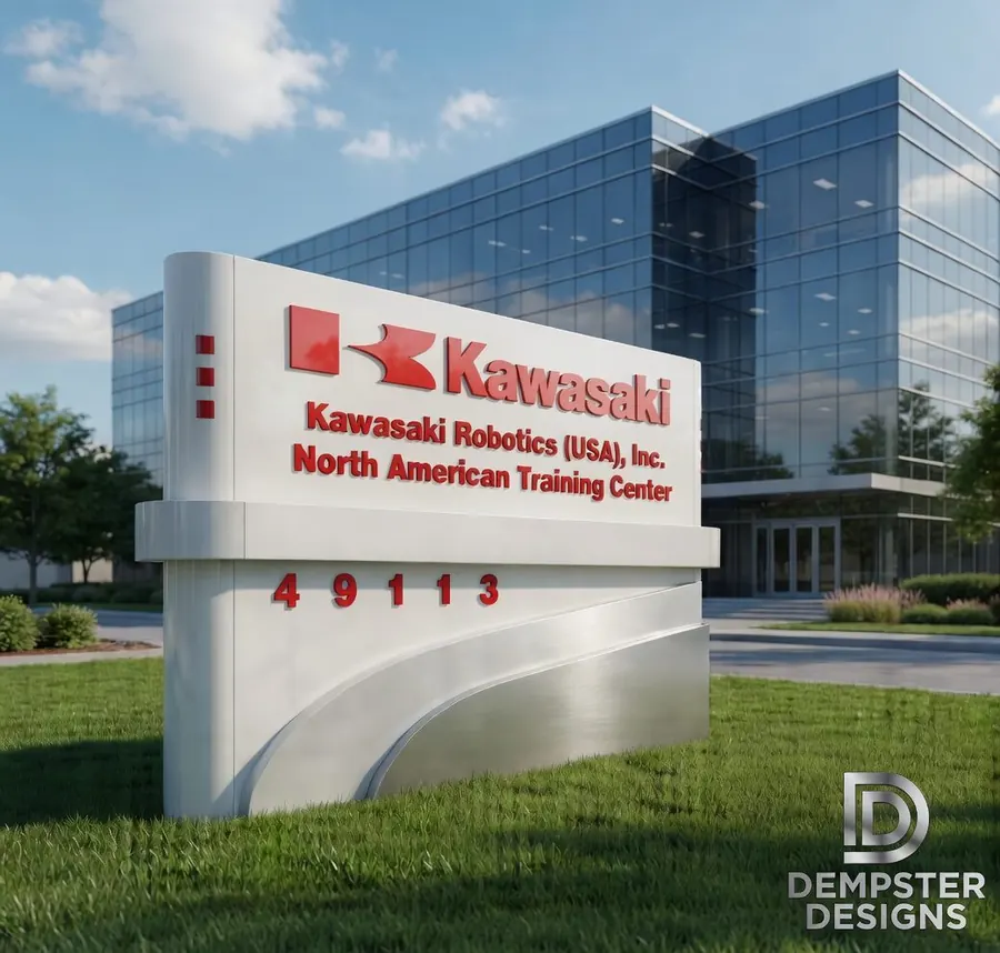 Kawasaki Robotics North American Training Center sign
