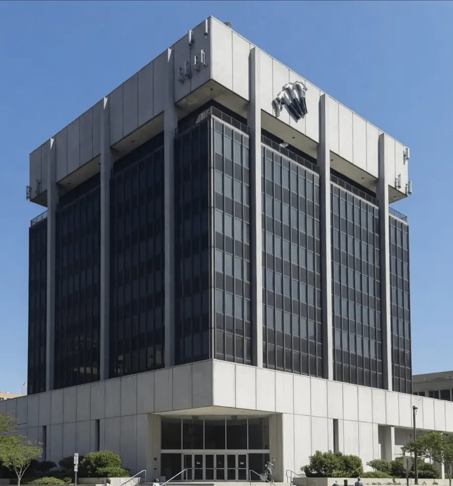Modern office building with blue sky