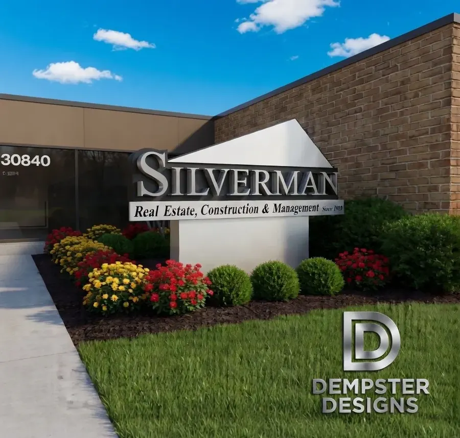 Silverman real estate sign with landscaping